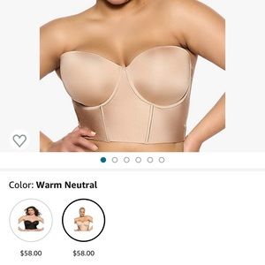 Felina longline strapless corset bra 38DDD (38F)